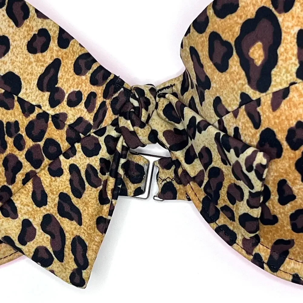 Victoria's Secret Swim Size 34C Cheetah Print Halter Bikini Top